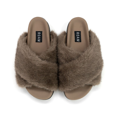 ROAM CLOUD SLIPPERS DRIFTWOOD FAUX FUR