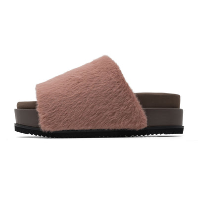 ROAM LONG LUXE STACK PLATFORM MAUVE FAUX FUR