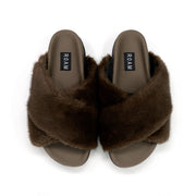 ROAM CLOUD SLIPPERS TAUPE FAUX FUR