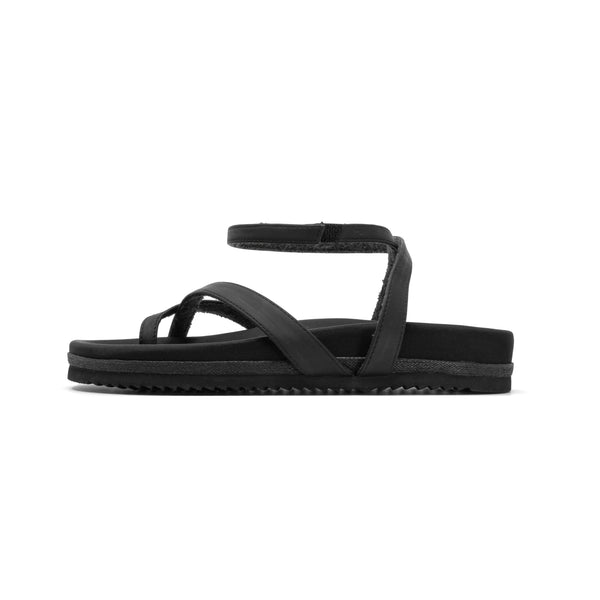 ROAM CROSS WRAP SANDAL BLACK VEGAN LEATHER