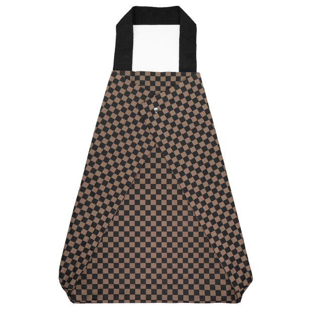 ROAM CHECKERED FOLDY MAXI TOTE TAUPE & BLACK