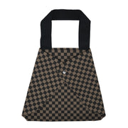 ROAM CHECKERED FOLDY MINI TOTE TAUPE & BLACK