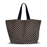 ROAM CHECKERED FOLDY MINI TOTE TAUPE & BLACK