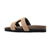 ROAM FUZZY CUFFS SANDAL BEIGE FAUX SHEARLING