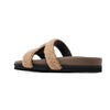 ROAM FUZZY CUFFS SANDAL BEIGE FAUX SHEARLING