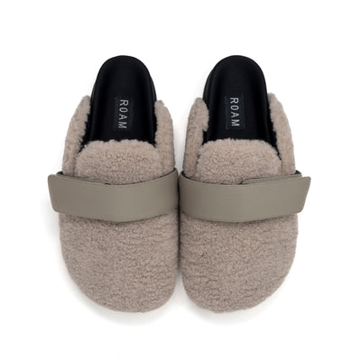 ROAM FUZZY LOAFER MULE CEMENT FAUX SHEARLING