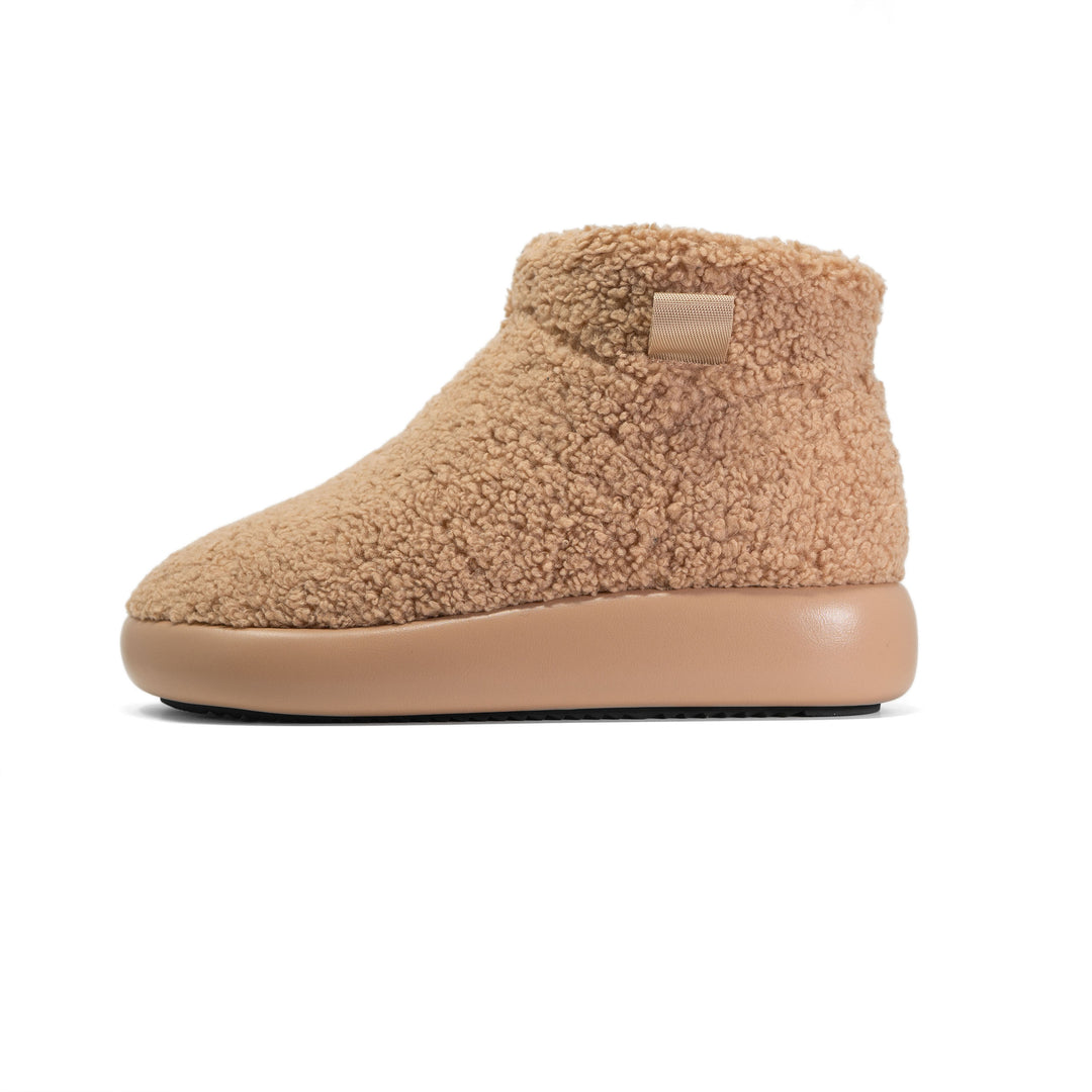 ROAM FUZZY MAGIC MOON BOOTIE BEIGE FAUX SHEARLING R0AM