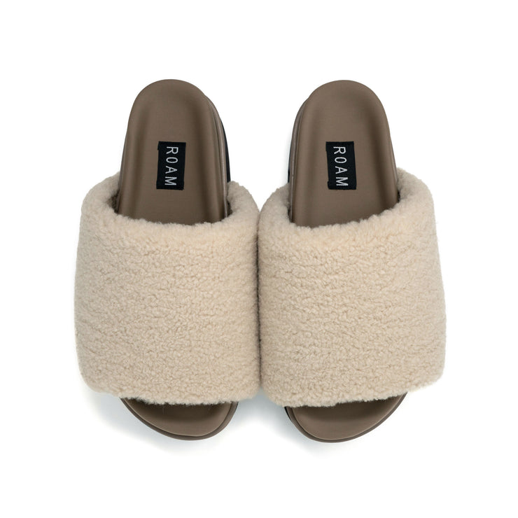 ROAM FUZZY PLATFORM NATURAL FAUX SHEARLING