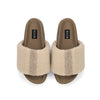 FUZZY STRIPE STACK PLATFORM NATURAL & CEMENT FAUX SHEARLING