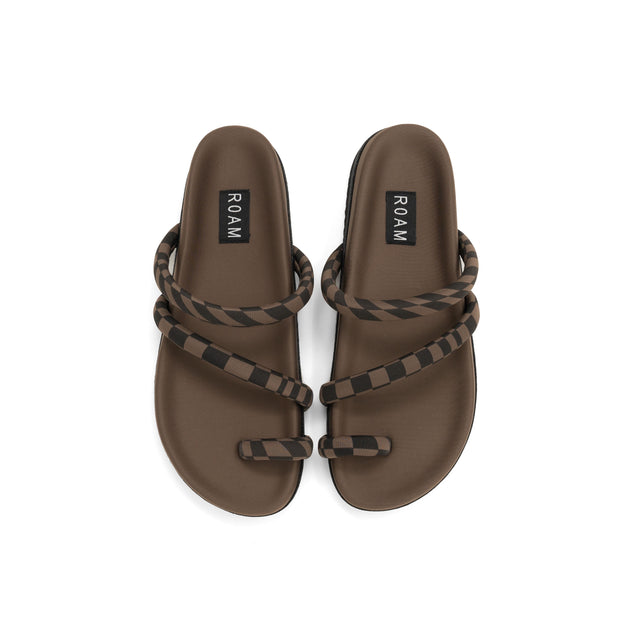 ROAM ORBIT SANDAL BLACK & TAUPE WAVY CHECK NEOPRENE