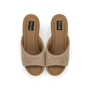 ROAM RAFFIA SCOOP PLATFORM WEDGE NATURAL