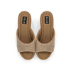 ROAM RAFFIA SCOOP MID STRATA PLATFORM WEDGE NATURAL