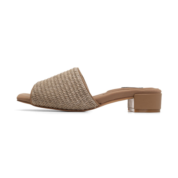 ROAM RAFFIA SQUARE HEEL NATURAL