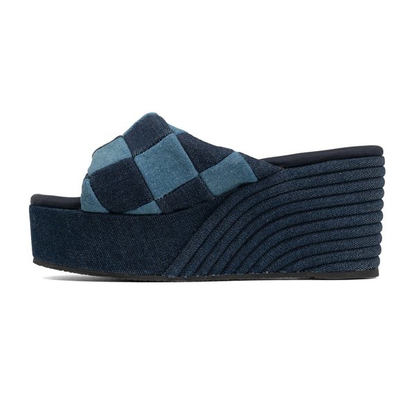 ROAM SCOOP PATCH DENIM MID STRATA PLATFORM WEDGE