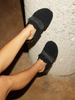 ROAM FUZZY LOAFER MULE BLACK FAUX SHEARLING