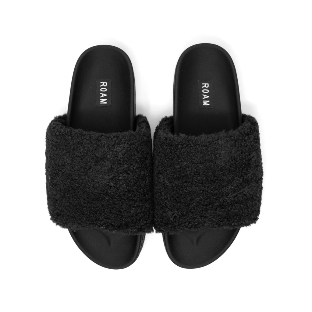 Mens discount fur sliders