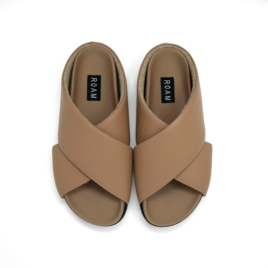 ROAM ULTIMATE CROSS SANDALS NUDE VEGAN LEATHER – R0AM